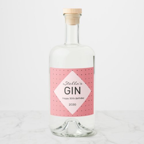 personalized gin bottle label
