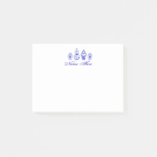 Personalized Ginger Jar Blue White Sticky Notes