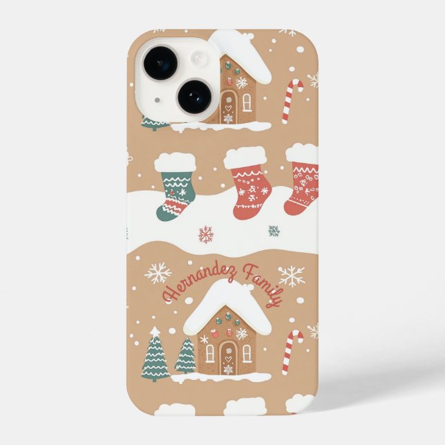 Personalized Gingerbread Christmas Phone Case (Back)