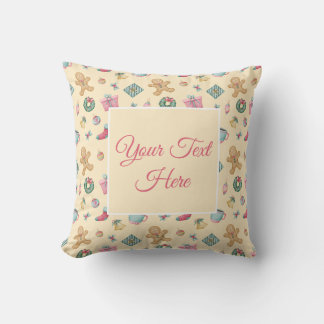 Personalized Gingerbread Christmas Pillow