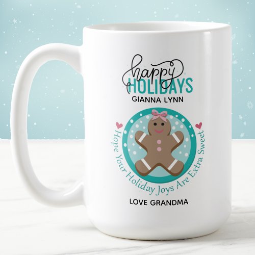 Personalized Gingerbread Cookie Christmas Coffee Mug