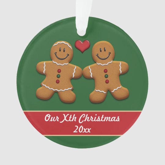 Personalized Gingerbread Couple Acrylic Ornament 3356