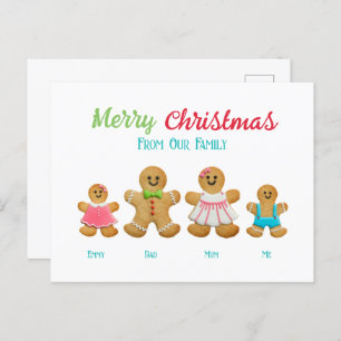 Personalized Gingerbread Family Greeting Card