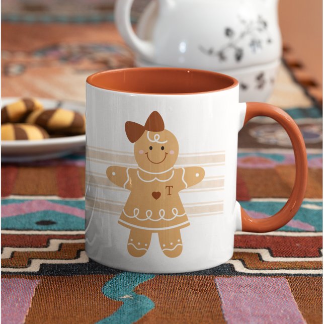 Personalized Gingerbread Girl Mug with Monogram (Creator Uploaded)