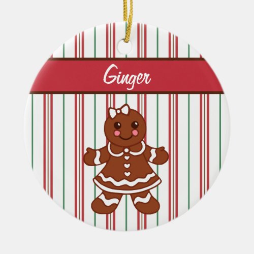 Personalized Gingerbread Girl Ornament