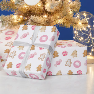 Personalized Gingerbread Holiday Gift Wrapping Paper