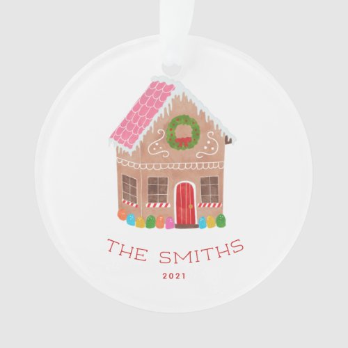 Personalized Gingerbread House Ceramic Ornament