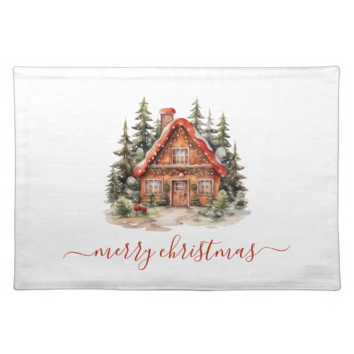 Personalized Gingerbread House Christmas Holiday Cloth Placemat