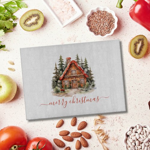 Personalized Gingerbread House Christmas Holiday Cutting Board