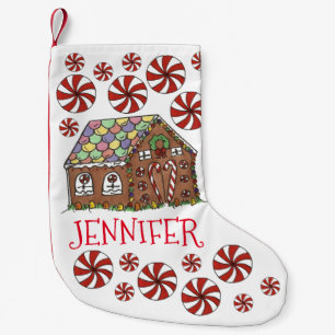 Personalized Gingerbread House Christmas Mints Small Christmas Stocking