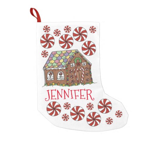 Personalized Gingerbread House Christmas Mints Small Christmas Stocking