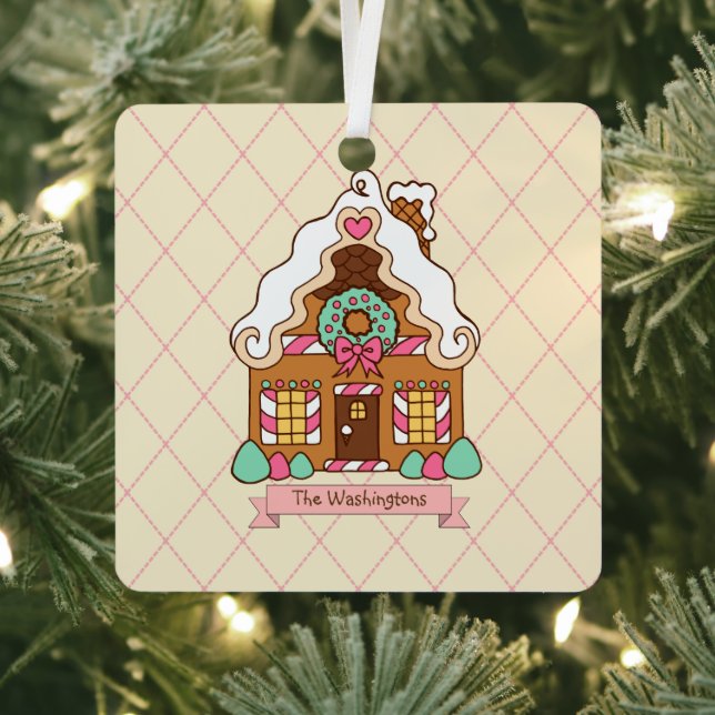 Personalized Gingerbread House Holiday Ornament (Insitu)