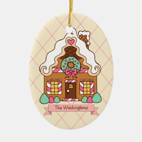Personalized Gingerbread House Holiday Ornament