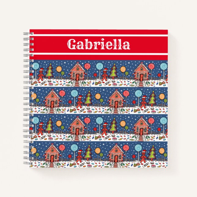 Personalized Gingerbread House Notebook (Front)