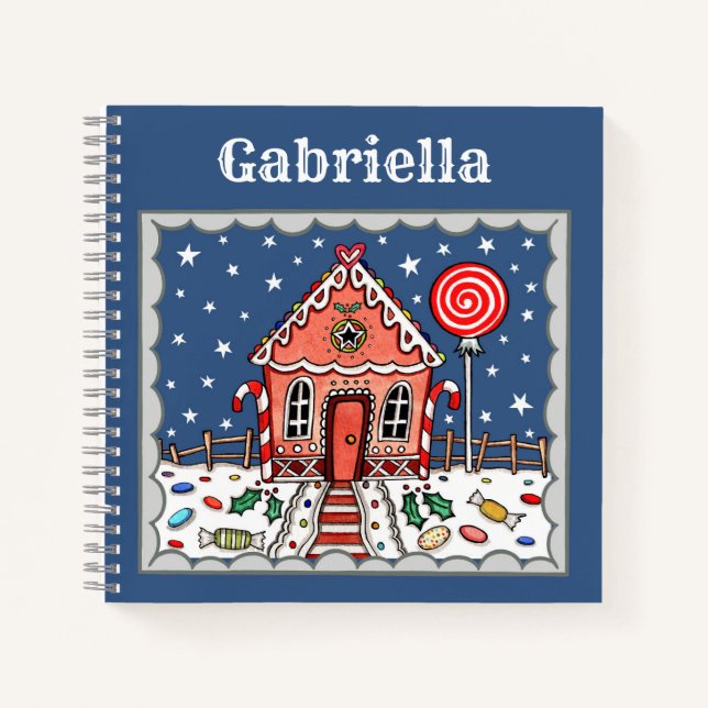 Personalized Gingerbread House Notebook (Front)