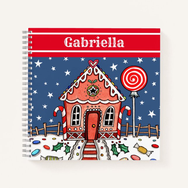 Personalized Gingerbread House Notebook (Front)