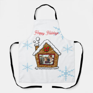 Personalized Gingerbread House Snowflakes Holidays Apron