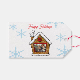 Personalized Gingerbread House Snowflakes Holidays Gift Tags