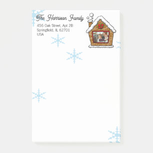 Personalized Gingerbread House Snowflakes Holidays Post-it Notes