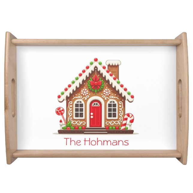 Personalized Gingerbread House Tray (Front)
