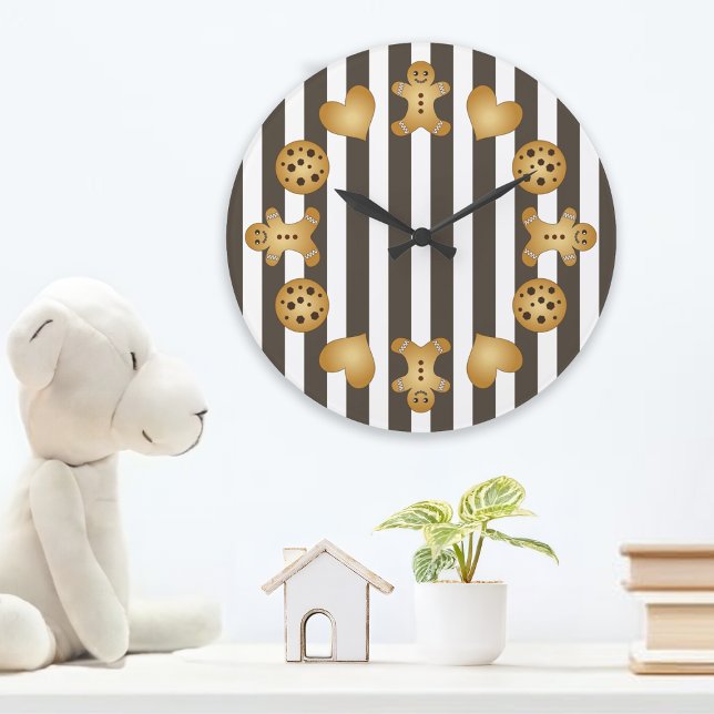 Personalized Gingerbread Man Cookie Baker Large Clock (Creator Uploaded)