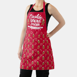 Personalized Gingerbread Man Cookie Baking Crew Apron