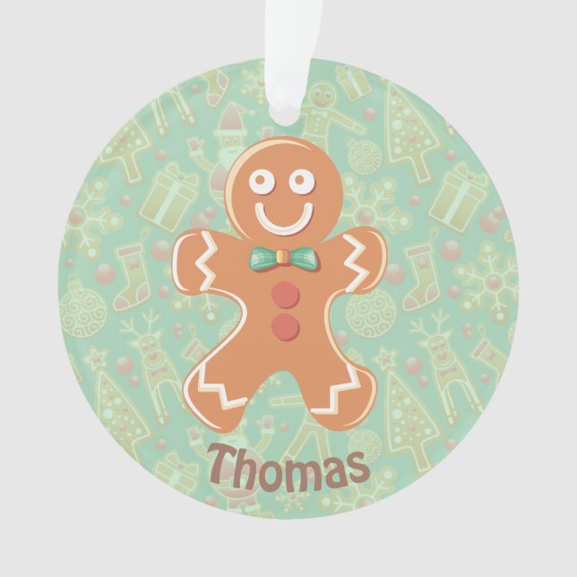Personalized Gingerbread Man Ornament (Front)