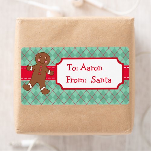Personalized Gingerbread Santa Christmas Gift Tags