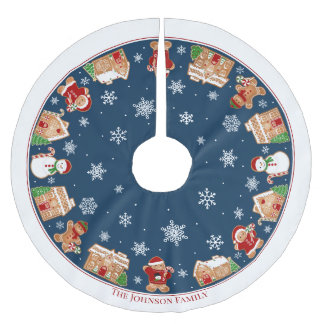 Personalized Gingerbread Village Brushed Polyester Brushed Polyester Tree Skirt