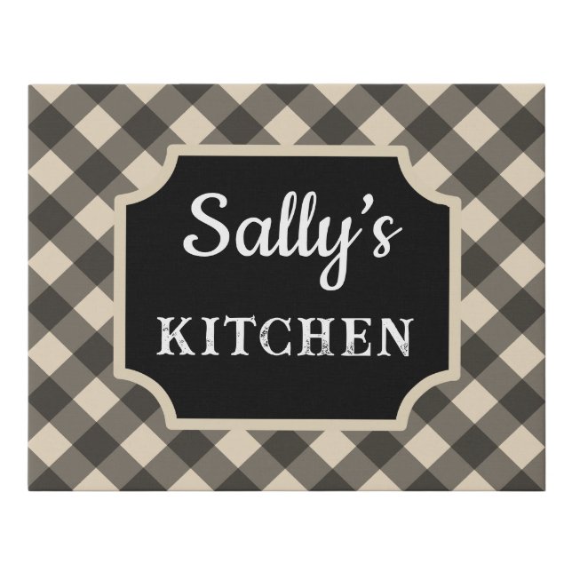 Personalized Gingham Kitchen Sign (Front)