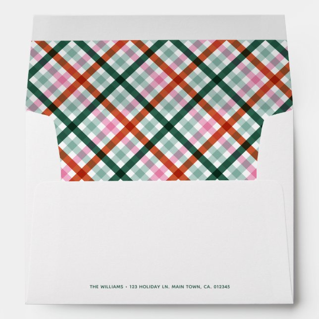 Personalized Gingham Merry Christmas Envelope (Back (Bottom))