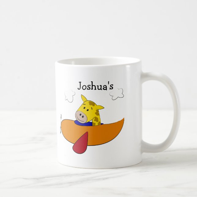 Personalized Giraffe Airplane Coffee Mug (Right)