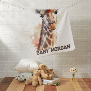 Personalized Giraffe Baby Blanket