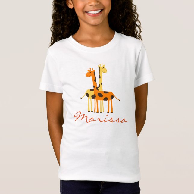 Personalized Giraffe Baby Gifts T-Shirt (Front)
