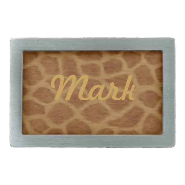 Personalized Giraffe Belt Buckle (Front)