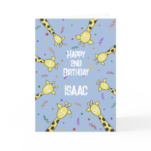 Personalized Giraffe Birthday Card