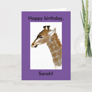 personalized giraffe birthday card