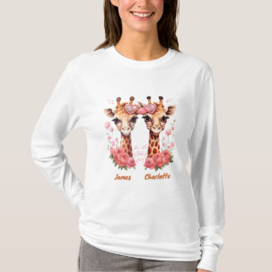 Personalized Giraffe Couple for Valentine's Day T-Shirt