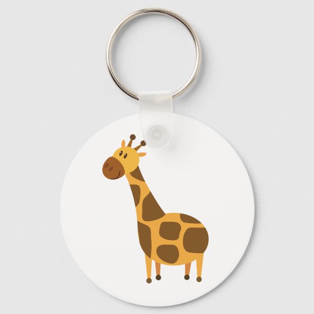 Personalized Giraffe Kids Cartoon Gift Keychain (Front)
