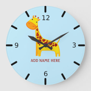 Personalized Giraffe  Large Clock