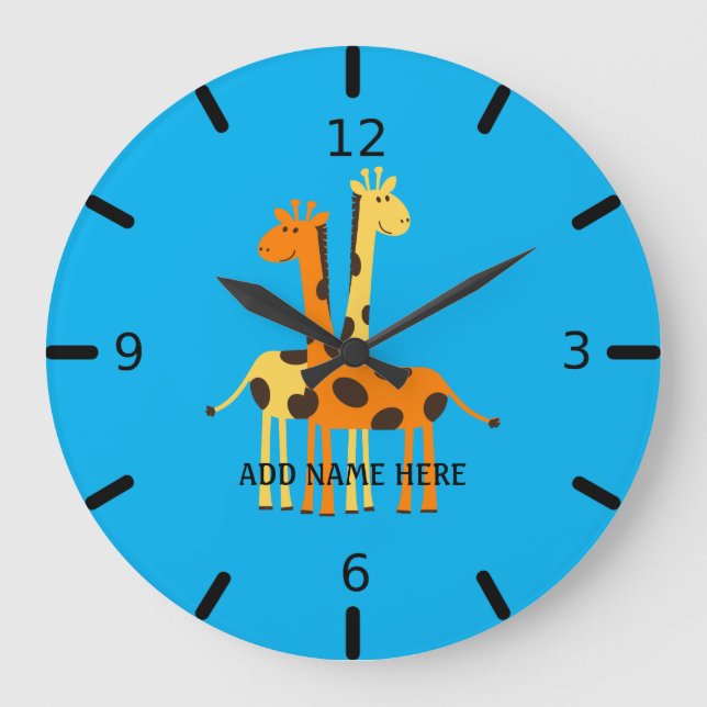 Personalized Giraffe  Large Clock (Front)