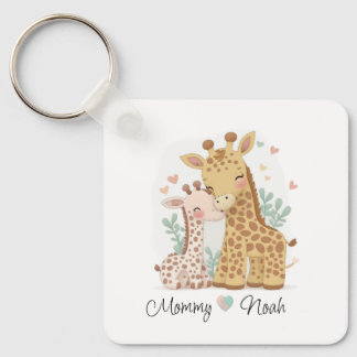 Personalized Giraffe Love Baby Keychain