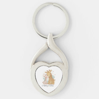 Personalized Giraffe Love Metal Keychain
