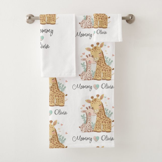 Personalized Giraffe Love Towel Set (Insitu)