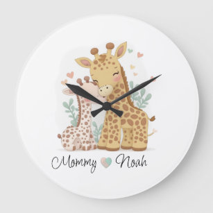 Personalized Giraffe Love Wall Clock