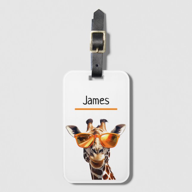 Personalized Giraffe Luggage Tag (Front Vertical)
