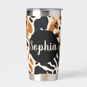 Personalized Giraffe Print Insulated Tumbler