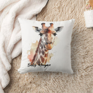 Personalized Giraffe Throw Pillow