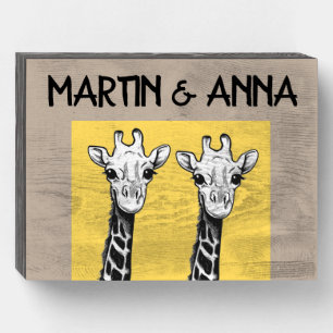 PERSONALIZED GIRAFFE WEDDING Wood Box Sign