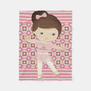 Personalized Girl Ballerina Fleece Blanket